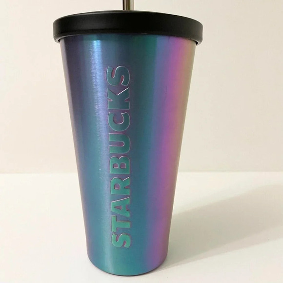 Starbucks 2014 Iridescent Cold Cup Stainless Steel  Tumbler 16 oz - Picture 2 of 16